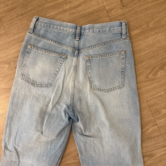 Women's Topshop Light Blue Distressed Ripped Knee High Waisted Jeans - Picture 5 of 5